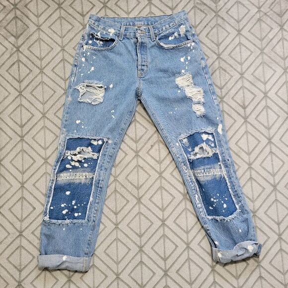 Carmar High Rise destroyed Bleached Jeans - Picture 1 of 9